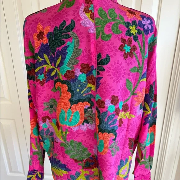 Johnny Was Martijn Shirt Fuschia and green-Size Medium